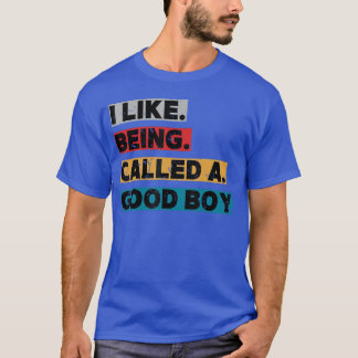 I Like Being Called A Good Boy Funny Bold Saying Q T-Shirt