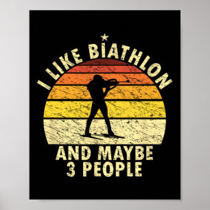 I Like Biathlon Funny Biathlonist Wintersport Cros Poster