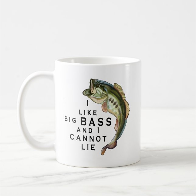 I like Big BASS Funny Fishing Coffee Mug (Left)