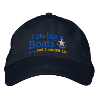 I like big boats Humour Nautical Gold Star Anchor