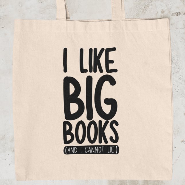 I like Big Books Funny Bookworm Reader Librarian  Tote Bag (Grab yours today and showcase your love for big books with a side of humour!)