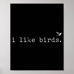 I Like Birds Funny Minimalist Birdwatching Introve Poster