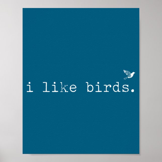 I Like Birds Funny Minimalist Birdwatching Introve Poster (Front)