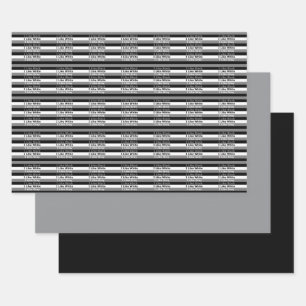 I Like Black White And Grey Colour Striped Design Wrapping Paper Sheet