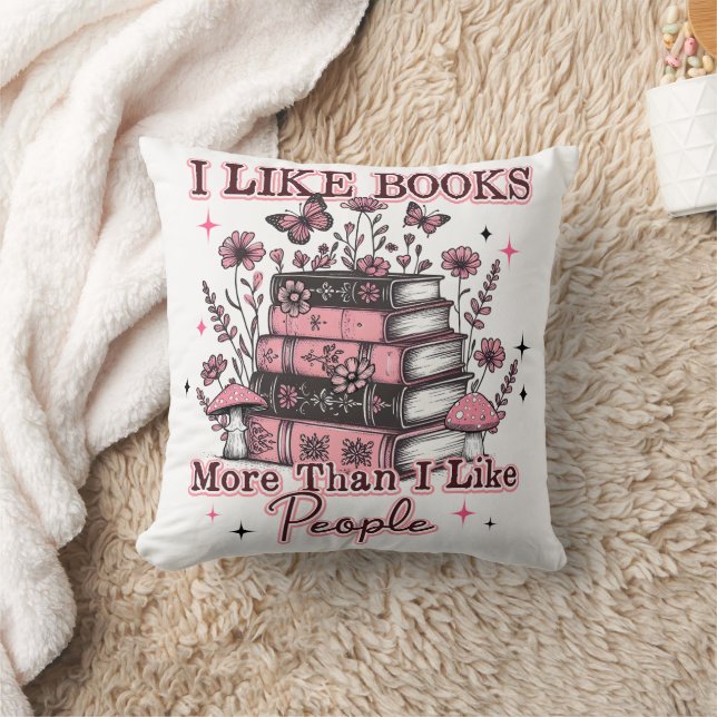 I Like Books More Than....  Cushion (Blanket)