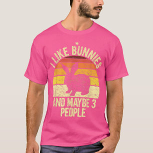 I Like Bunnies And Maybe 3 People Rabbit Owner Bun T-Shirt