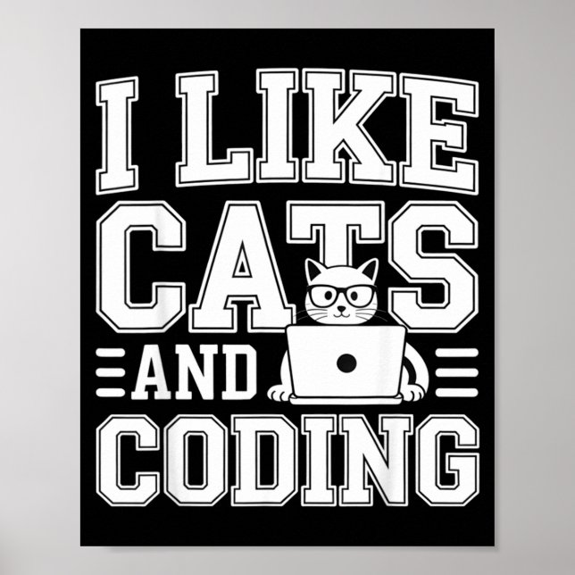 I Like Cats And Coding Programmer On Tech _-  Poster (Front)