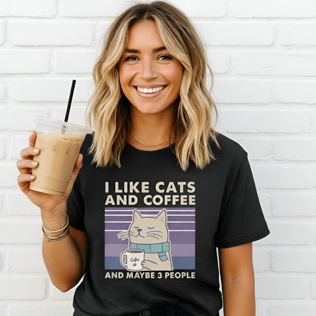 I Like Cats and Coffee Shirt | Funny Cat Lover Tee (Creator Uploaded)