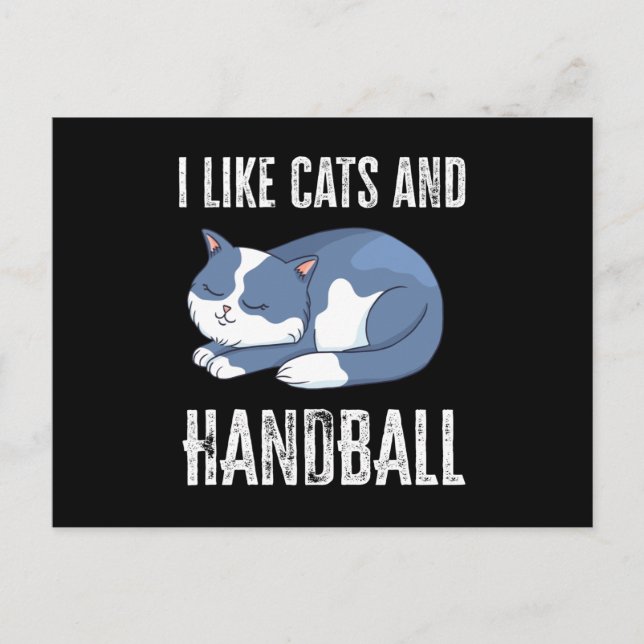 I like Cats and Handball Gift Postcard (Front)