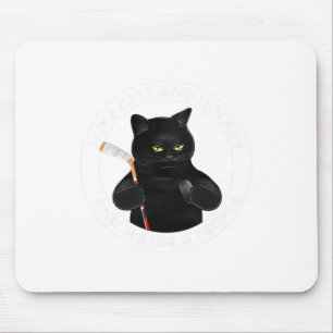 I Like Cats And Hockey And Maybe 3 People Funny Bl Mouse Pad