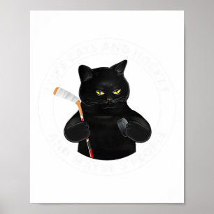 I Like Cats And Hockey And Maybe 3 People Funny Bl Poster