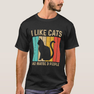I Like Cats And Maybe Like 3 People Cat Retro Men T-Shirt
