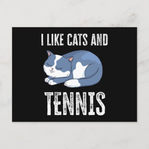 I like Cats and Tennis Gift Postcard