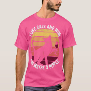 I Like Cats And Wine T-Shirt
