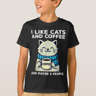 I like cats coffee maybe 3 people funny cat retro T-Shirt