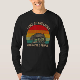 I Like Chameleons And Maybe 3 People Chameleon Gra T-Shirt