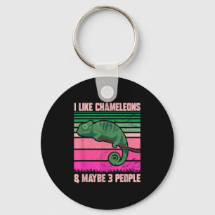 I Like Chameleons Maybe 3 People Funny Quote Lizar Key Ring