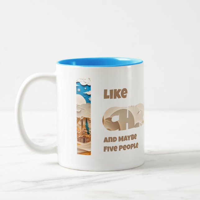 I Like Christmas and Maybe Two-Tone Coffee Mug (Left)