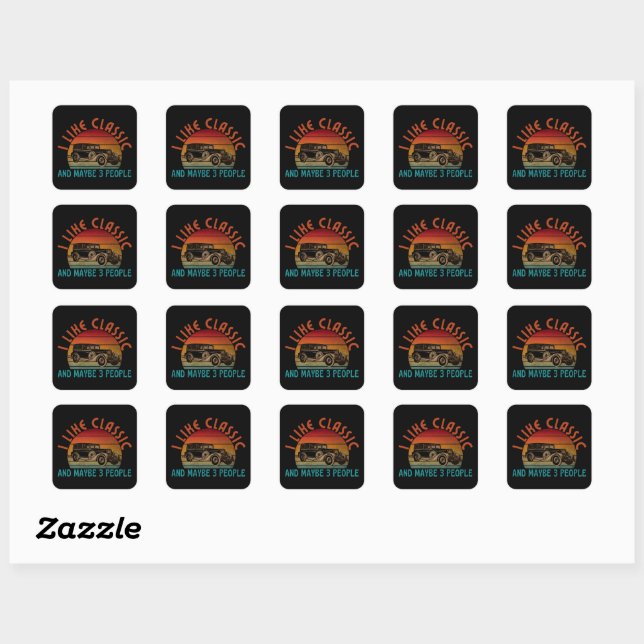 i like classic and maybe 3 people  square sticker (Sheet)