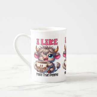 I Like Coffee More Than People  Bone China Mug