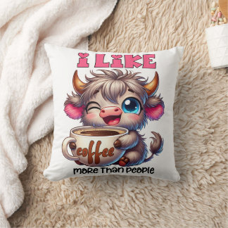 I Like Coffee More Than People Cushion