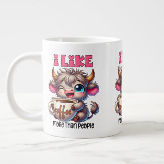 I Like Coffee More Than People  Large Coffee Mug