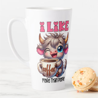 I Like Coffee More Than People  Latte Mug