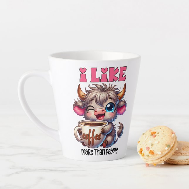 I Like Coffee More Than People  Latte Mug (In Situ)