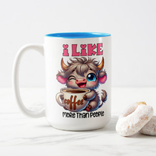 I Like Coffee More Than People  Two-Tone Coffee Mug