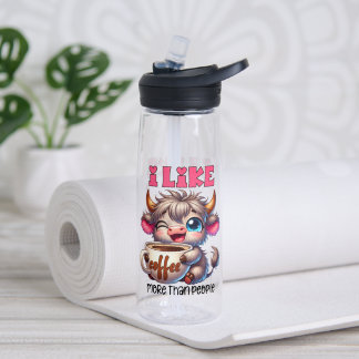 I Like Coffee More Than People Water Bottle