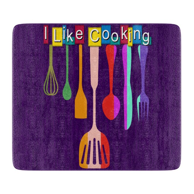 I Like Cooking Retro Kitchen Cutting Board (Front)