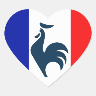I like coq flag France Heart Sticker