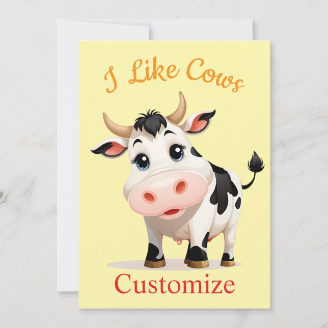 I Like Cows Art Thunder_Cove Invitation (Front)