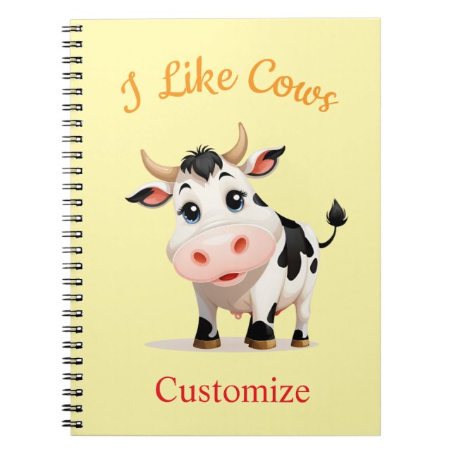 I Like Cows Art Thunder_Cove Notebook (Front)