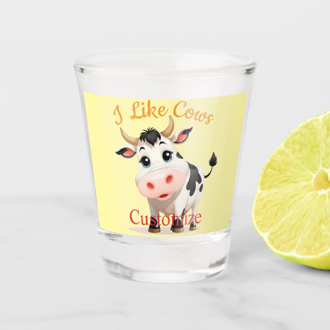 I Like Cows Art Thunder_Cove Shot Glass (Front)