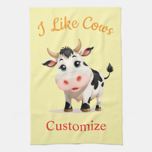 I Like Cows Art Thunder_Cove Tea Towel