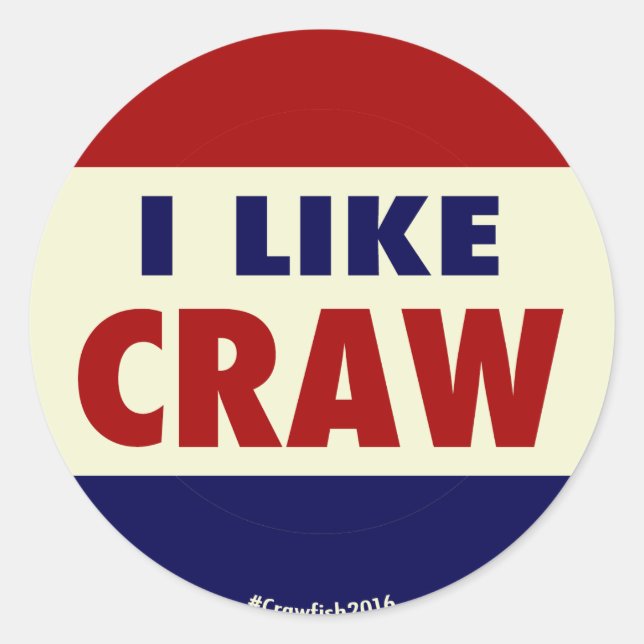 I Like Craw! #Crawfish2016 Sticker (Front)