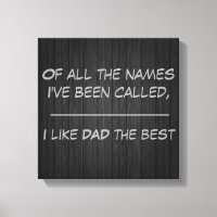 I Like DAD the Best - 12 x 12 Canvas