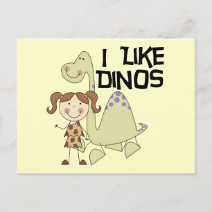 I LIke Dinos-GIrl Tshirts and Gifts Postcard