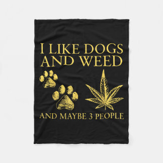 I Like Dogs And And Maybe 3 People Humour Quote Fleece Blanket