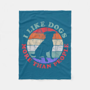 I like dogs more than people v2 - funny quotes fleece blanket
