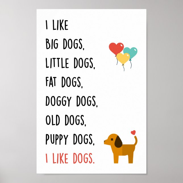 I like dogs Poster (Front)