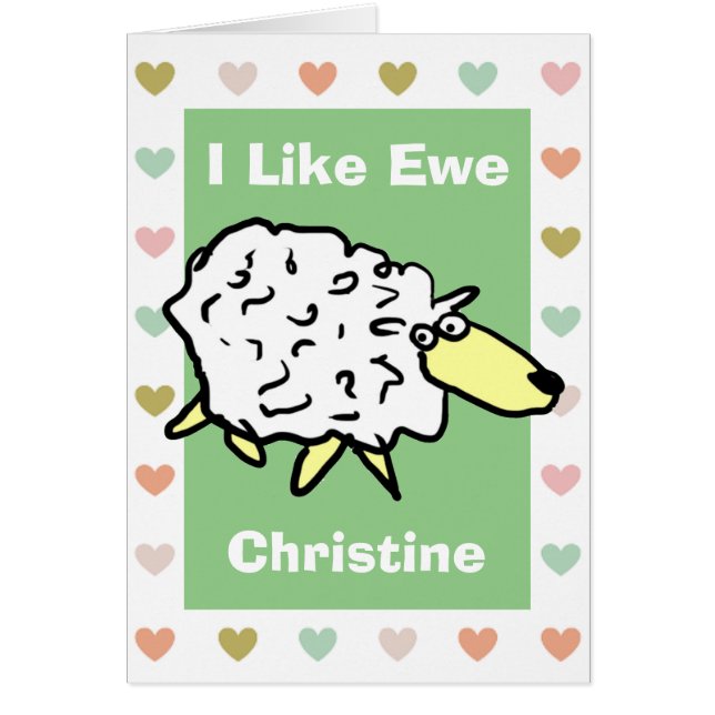 I Like Ewe Sheep Cartoon (Front)