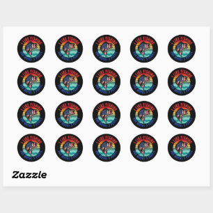 I LIKE FISHING AND MAYBE 3 PEOPLE CLASSIC ROUND STICKER