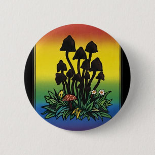 i like fungi.. 6 cm round badge