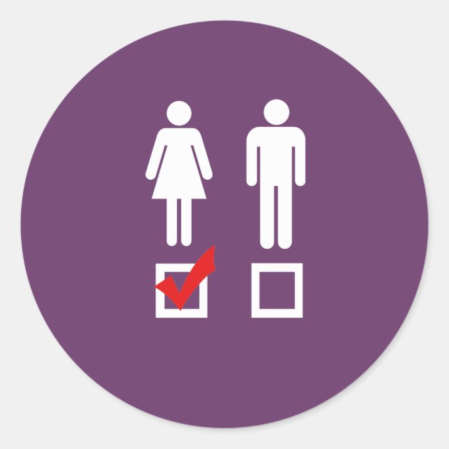 I like girls classic round sticker (Front)