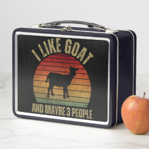 I LIKE GOAT AND MAYBE 3 PEOPLE METAL LUNCH BOX