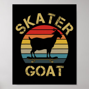 I Like Goat Skateboard Skater Goat Skating Goats L Poster