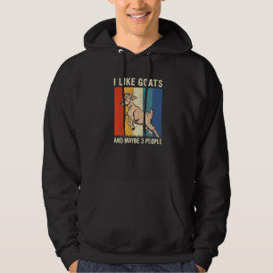 I Like Goats And Maybe 3 People Retro Goat Hoodie