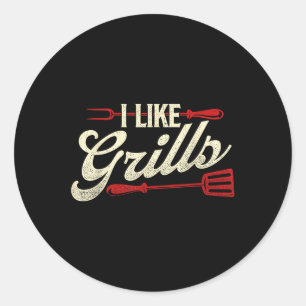 I Like Grills - Bbq Lover Grilling Barbecue Pitmas Classic Round Sticker